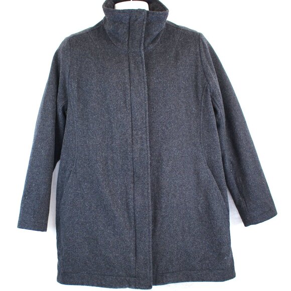 Pendleton Hidden Button High Neck Wool Long Winter Coat Unisex Womens (M) - Picture 1 of 12